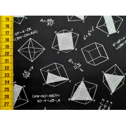 Baumwollstoff "Matheformeln schwarz"