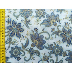 Baumwollstoff "Orientalische Blumen hellblau"