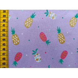 Jerseystoff "Glitzer Ananas lila"