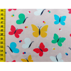 Jerseystoff "Bunte Schmetterling rosa"