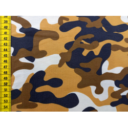 Jerseystoff "Camouflage senf"