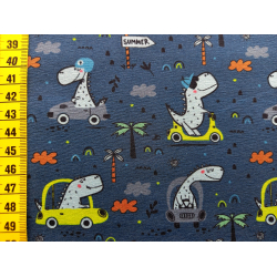 Jerseystoff "Dino-Fahrer dunkelblau"