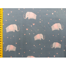 Jerseystoff "Herz-Elefanti rauchblau"