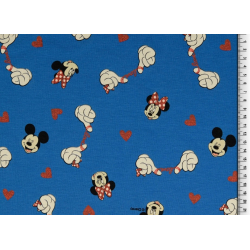 Jerseystoff "Mickey Mouse Love blau"