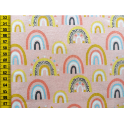 Jerseystoff "Regenbogen apricot"