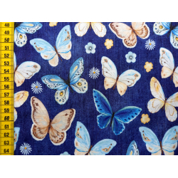 Jerseystoff "Schmetterling jeansblau"