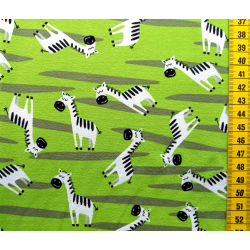 Jerseystoff "Zebrastreifen lime"