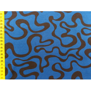 Bio-Sweatshirtstoff "Gedrehte Linien blau"