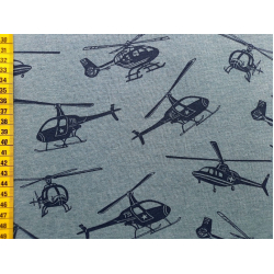 Sweatshirtstoff "Helikopter hellpetrol"