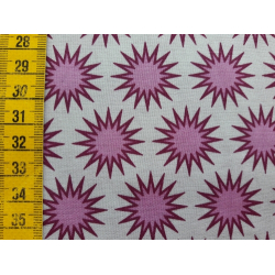 Baumwollstoff "Spitzstern grau/lila"