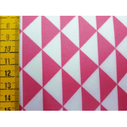 Beschichtete Baumwolle "Dreieck-Karo pink/weiss"